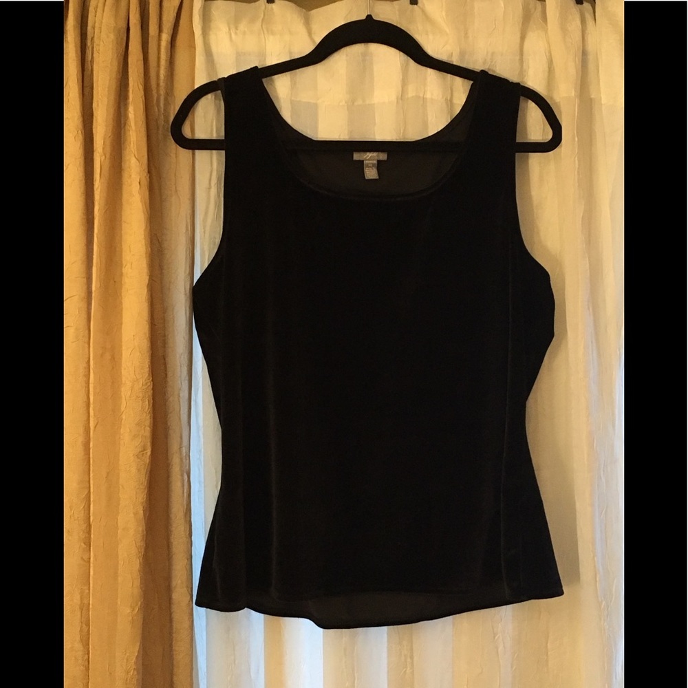 J. Jill Black Velvety XL Scoop-neck Stretch Tank